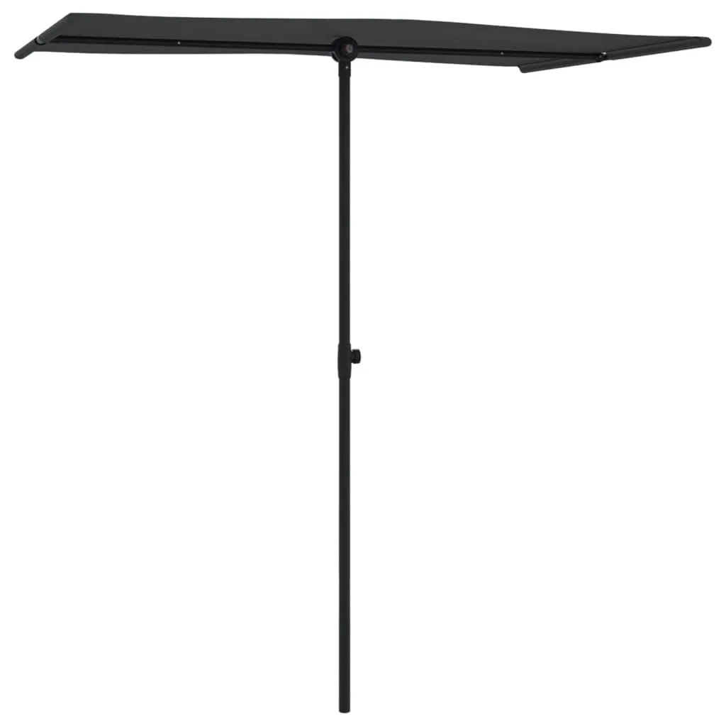 Hochwertigen - Sonnenschirm mit Aluminium-Mast 180 x 110 cm Schwarz  "CLORIS"